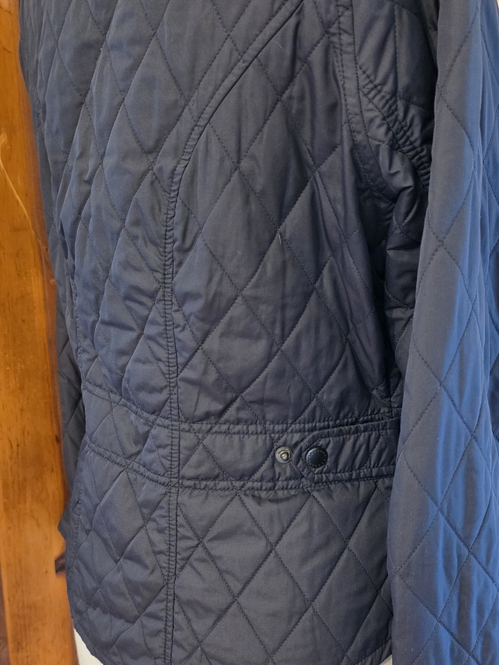 Barbour Black Quilted Zip-Front Jacket Lightweight Size 8 - Picture 6 of 15